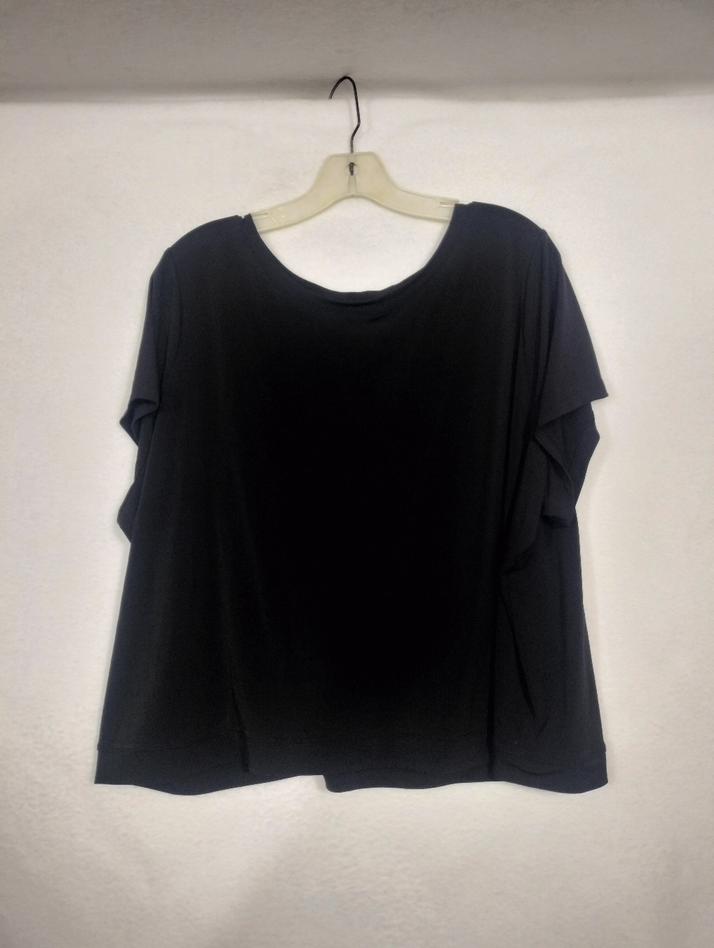 Lane Bryant Black Short Sleeve Draped Tee